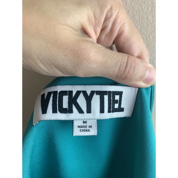 NEW Vicky Tiel Flutter Vneck Short Sleeve Wrap Dress - Picture 8 of 12